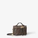 FENDI Fendi Vanity Tobacco brown FF jacquard fabric mini-bag - Image 6
